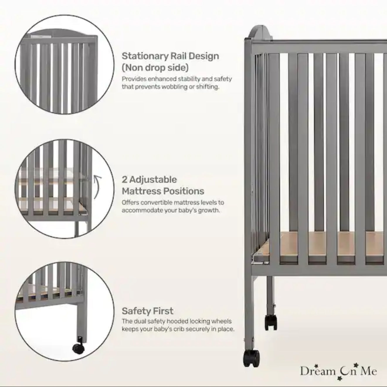 Folding full-size crib rental with mattress and sheet – sanitized and delivered